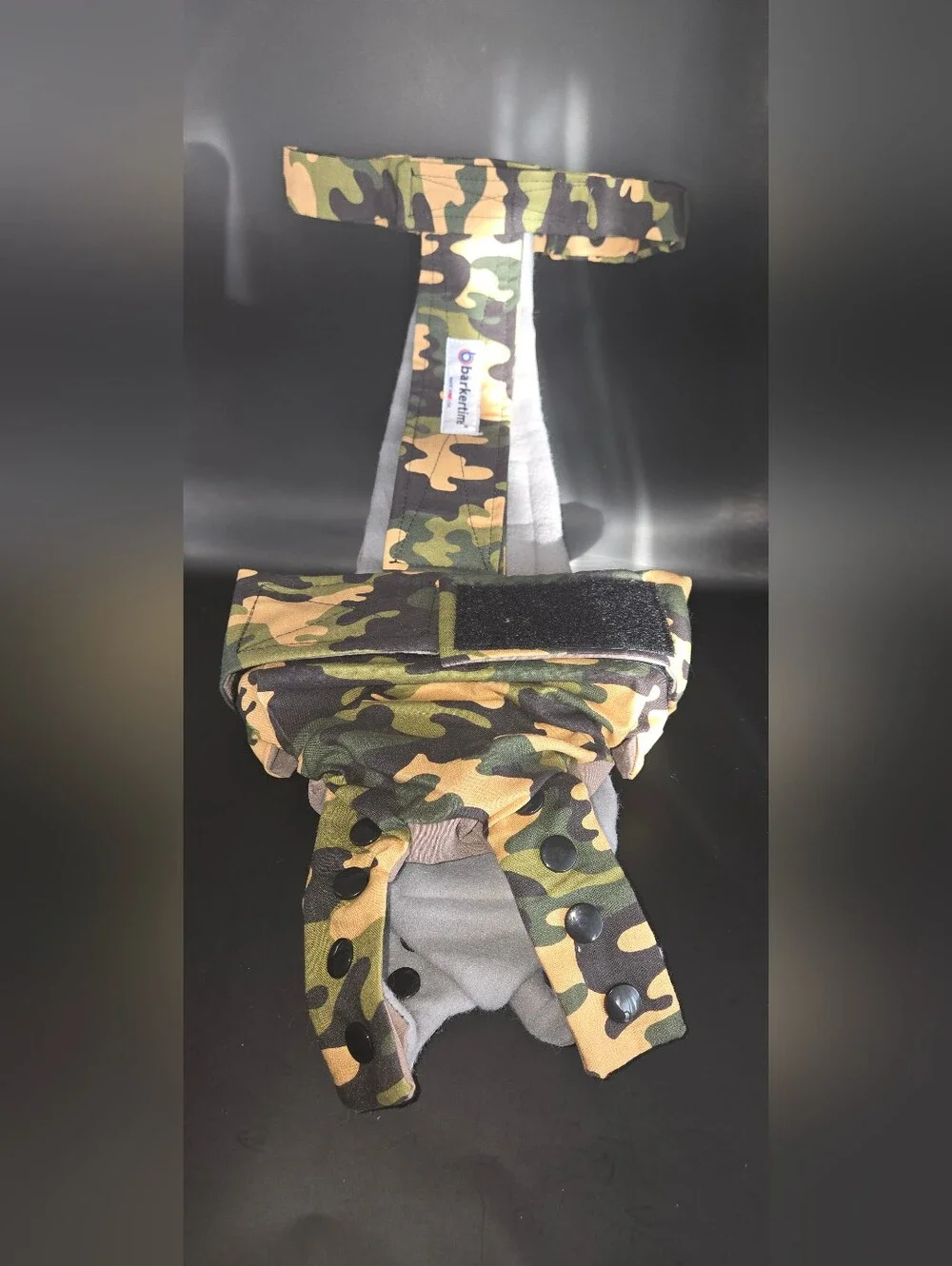 Barkertime Camo & Tan Diapper Overall - Beige Camouflage